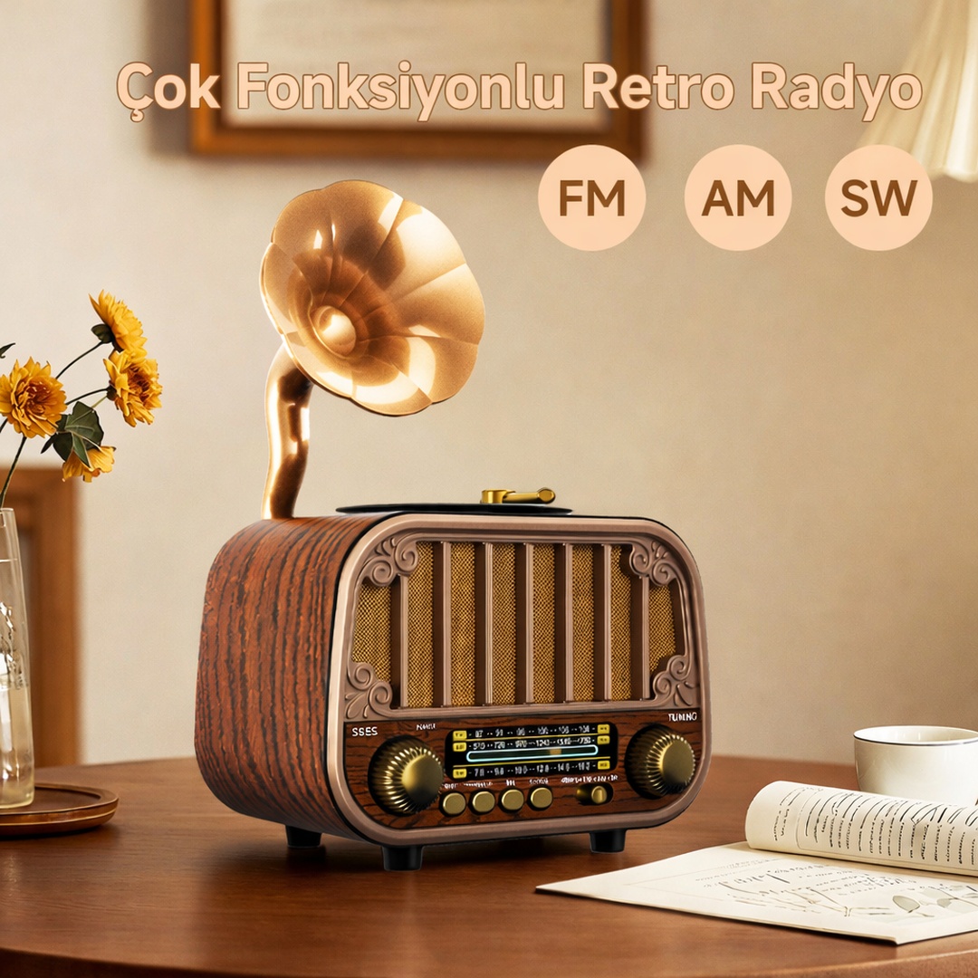 &Ccedil;ok Fonksiyonlu Retro Radyo FM AM SW